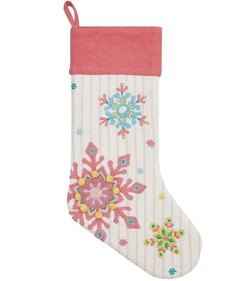 Peking Handicraft Holiday Bright's Snowflake Stocking