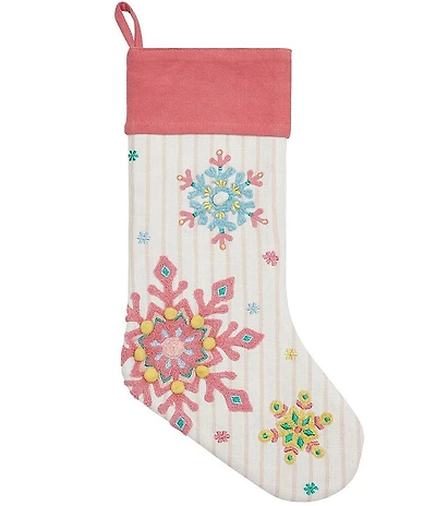 Peking Handicraft Holiday Bright's Snowflake Stocking