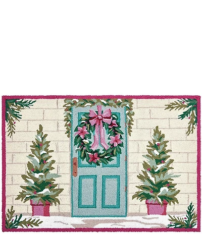 Peking Handicraft Holiday Front Porch Wool Hook Rug