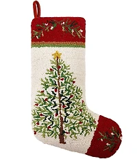 Peking Handicraft Holiday Pine Hooked Wool Stocking