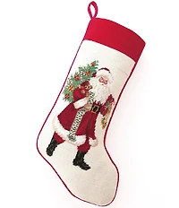 Peking Handicraft Jingle Claus Needlepoint Holiday Stocking