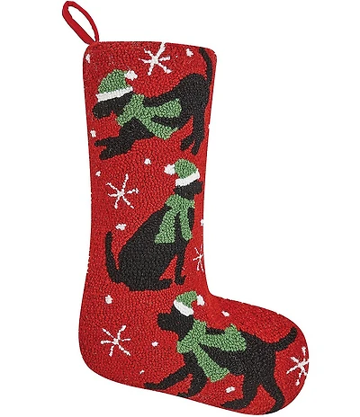 Peking Handicraft Lab Trio Wool Hooked Holiday Stocking