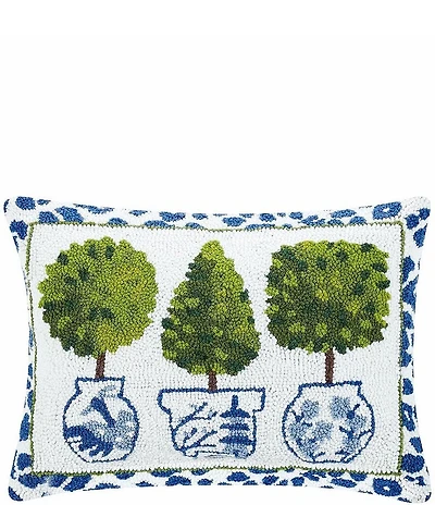 Peking Handicraft Leopard Printed Topiary Hook Throw Pillow