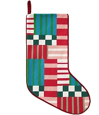 Peking Handicraft Modern Patchwork Embroidered Needlepoint Holidau Stocking