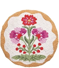 Peking Handicraft Mughal Flower Hook Round Pillow