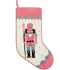 Peking Handicraft Nutcrackers Embroidered Needlepoint Holiday Stocking