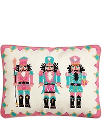 Peking Handicraft Nutcrackers Needlepoint Embroidered Throw Pillow