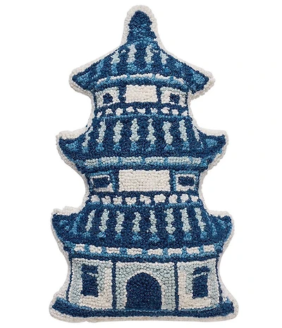 Peking Handicraft Pagoda Shaped Printed Hooked Wool Pillow