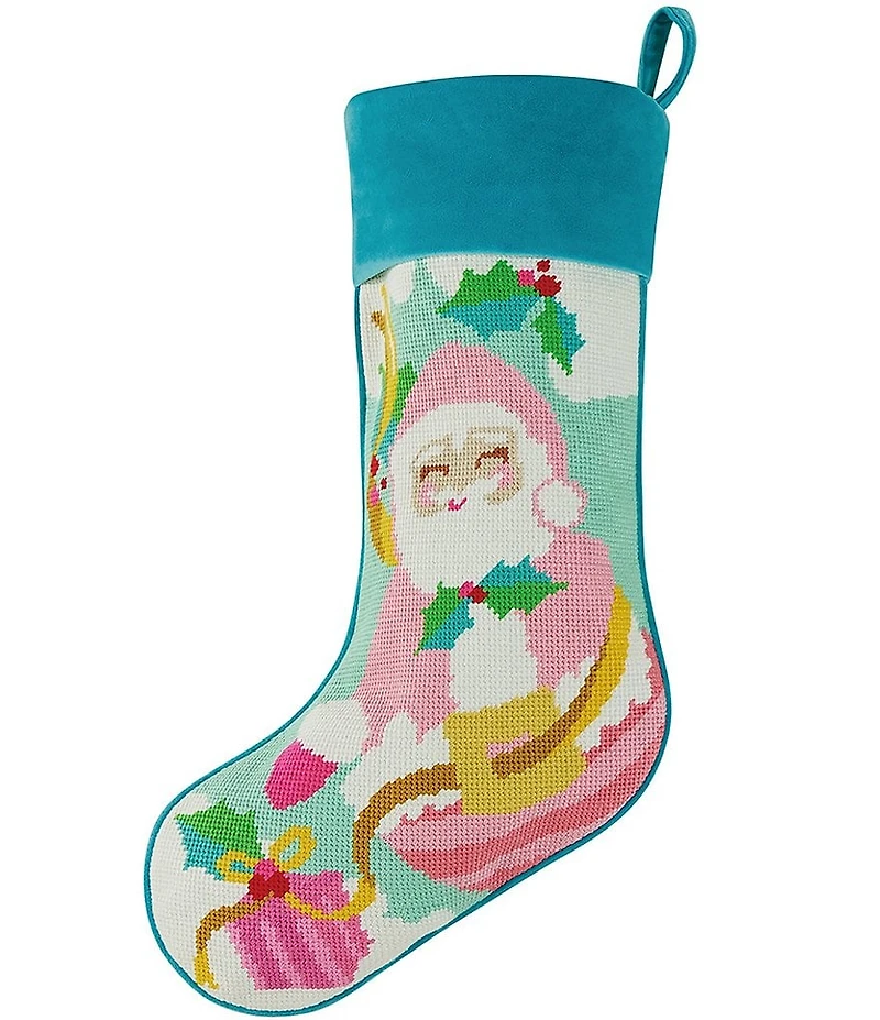 Peking Handicraft Papa Noel Embroidered Needlepoint Stocking