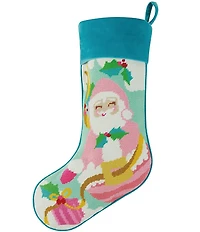 Peking Handicraft Papa Noel Embroidered Needlepoint Stocking