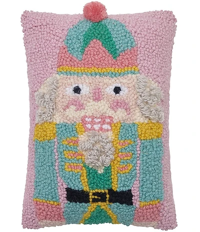 Peking Handicraft Pink Nutcracker Wool Hook Pillow