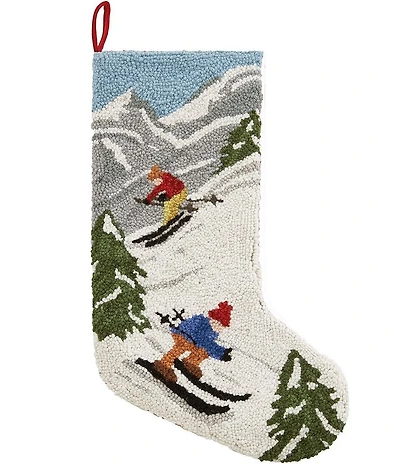 Peking Handicraft Ski Hooked Wool Holiday Stocking