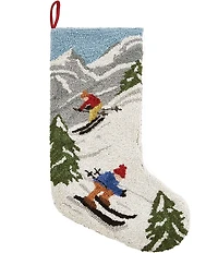 Peking Handicraft Ski Hooked Wool Holiday Stocking