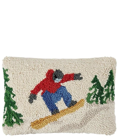 Peking Handicraft Snowboarder Wool Hook Pillow