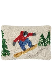 Peking Handicraft Snowboarder Wool Hook Pillow