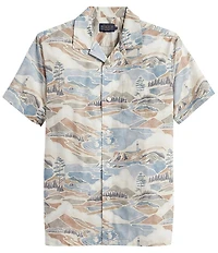 Pendleton Aloha Landscape Print Short Sleeve Woven Camp Shirt