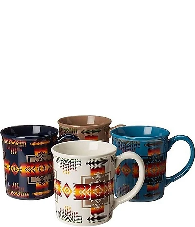 Pendleton Chief Joseph Rich Ceramic Mugs, Set of 4