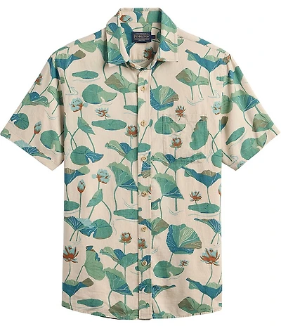 Pendleton Dawson Linen Lily Pad Printed Short Sleeve Woven Shirt