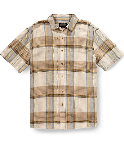 Pendleton Dawson Linen Plaid Short Sleeve Woven Shirt