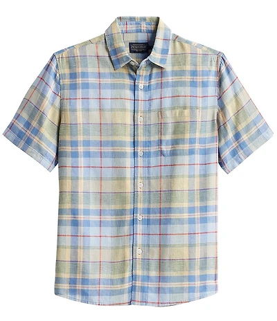 Pendleton Dawson Linen Plaid Short Sleeve Woven Shirt
