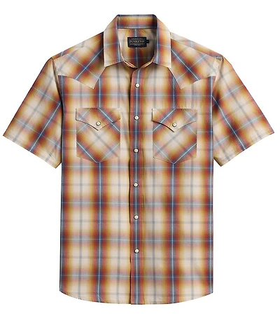 Pendleton Frontier Multi Color Plaid Short Sleeve Woven Shirt
