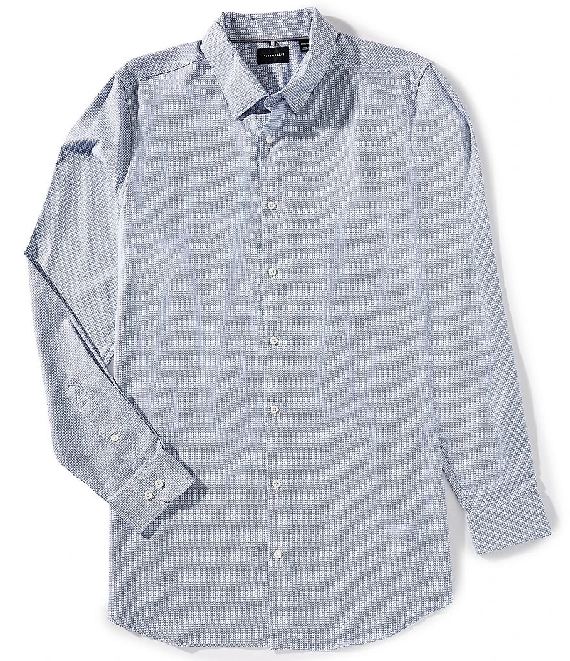 Perry Ellis Big & Tall Herringbone Long Sleeve Woven Shirt