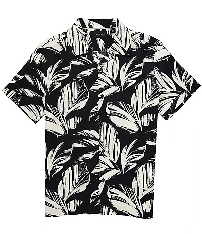 Perry Ellis Big & Tall Palm Leaf Short Sleeve Woven Shirt