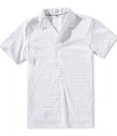 Perry Ellis Big & Tall Slim Fit Hexagon Print Short Sleeve Woven Camp Shirt
