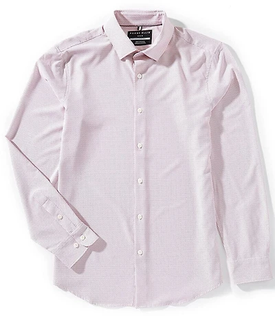 Perry Ellis Big & Tall Slim Fit Performance Stretch Float Pattern Long Sleeve Woven Shirt