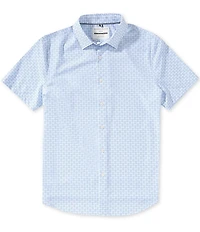 Perry Ellis Big & Tall Small Geo Print Short Sleeve Woven Shirt