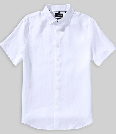 Perry Ellis Big & Tall Solid Linen Short Sleeve Woven Shirt