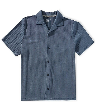 Perry Ellis Big & Tall Stripe Short Sleeve Woven Camp Shirt