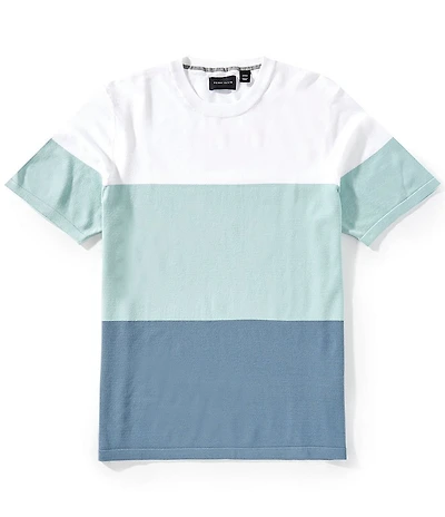Perry Ellis Color Block Short Sleeve Sweater