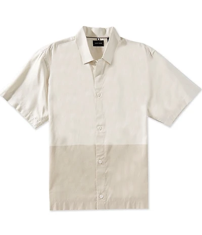 Perry Ellis Color Block Short Sleeve Woven Camp Shirt