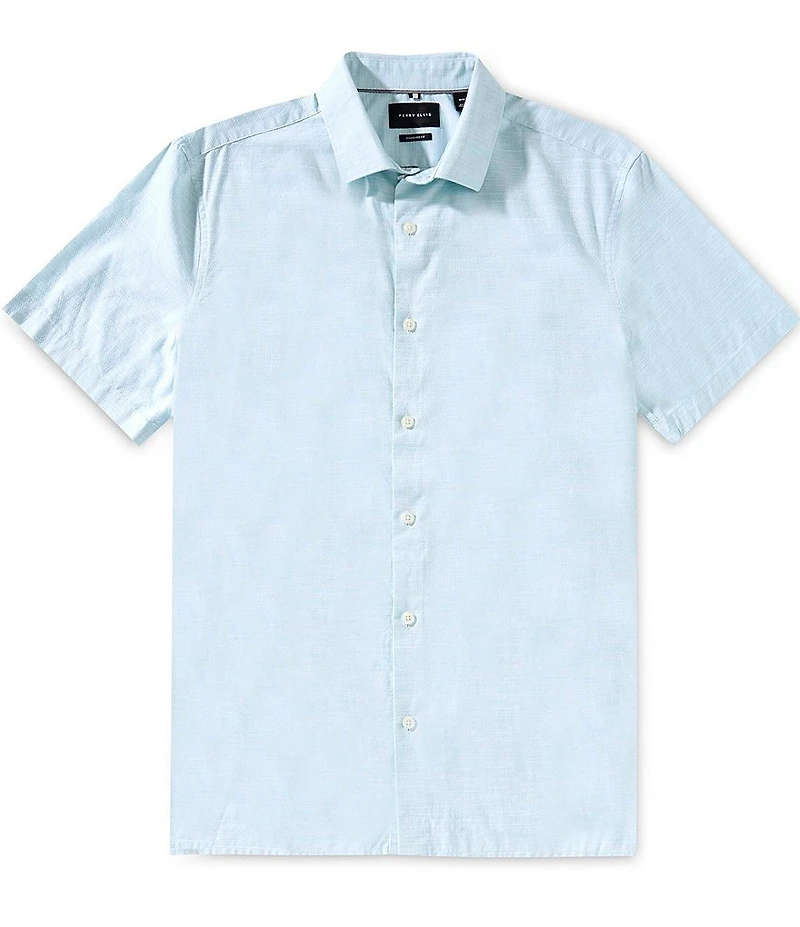 Perry Ellis Cotton Dobby Short Sleeve Woven Shirt
