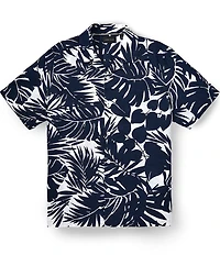 Perry Ellis Floral Linen Short Sleeve Woven Shirt