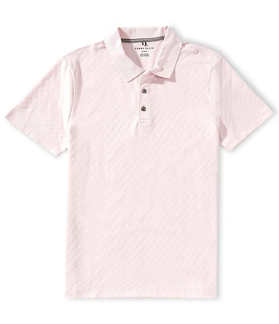 Perry Ellis Geo Jacquard Stretch Short Sleeve Polo Shirt