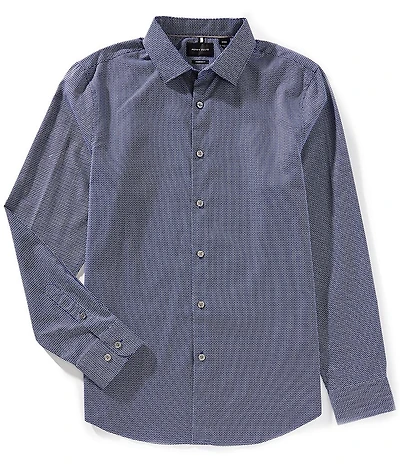 Perry Ellis Micro Geo Print Long Sleeve Woven Shirt