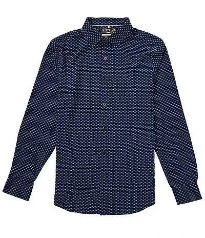 Perry Ellis Grid Geo Long Sleeve Woven Shirt