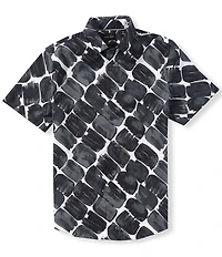Perry Ellis Large Paint Print Short Sleeve Woven Shirt
