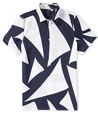 Perry Ellis Large Triangle Print Short Sleeve Woven Shirt