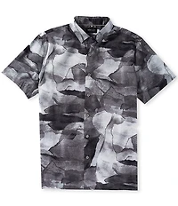 Perry Ellis Mountain Print Poplin Short Sleeve Woven Shirt