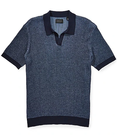 Perry Ellis Short Sleeve Johnny Collar Polo Sweater