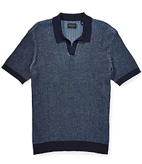 Perry Ellis Short Sleeve Johnny Collar Polo Sweater