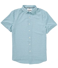 Perry Ellis Slim Fit Geo Stripe Performance Stretch Short Sleeve Woven Shirt