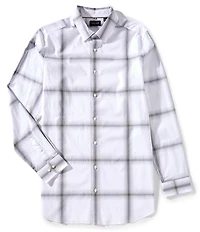 Perry Ellis Slim Fit Ombre Plaid Long Sleeve Woven Shirt