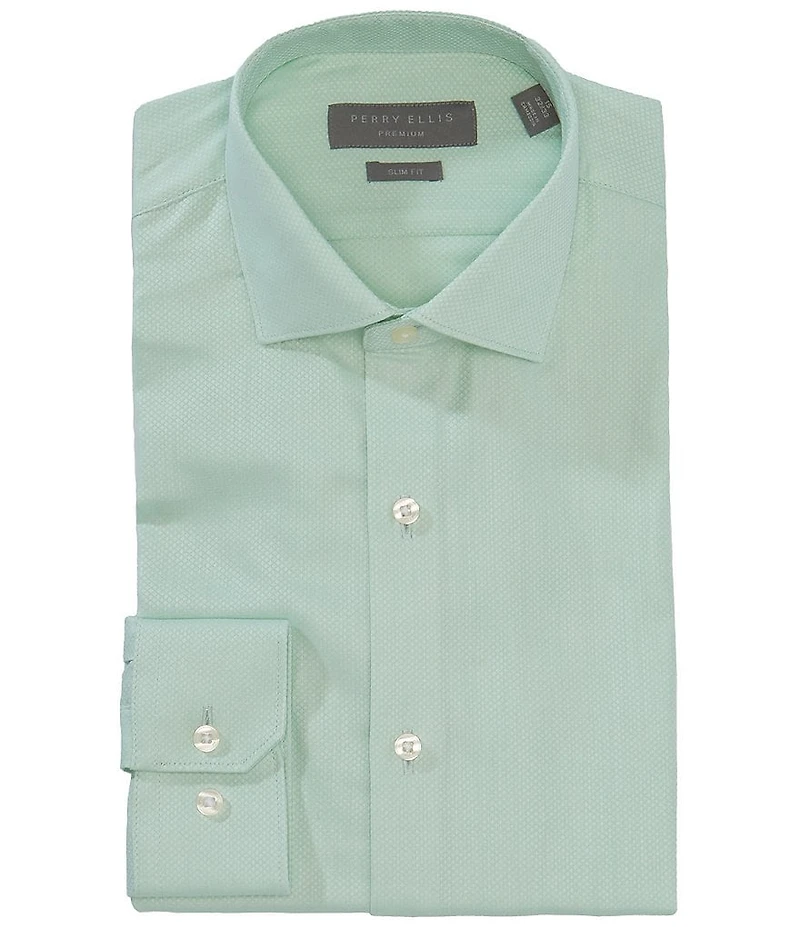 Perry Ellis Slim Fit Spread Collar Dress Shirt