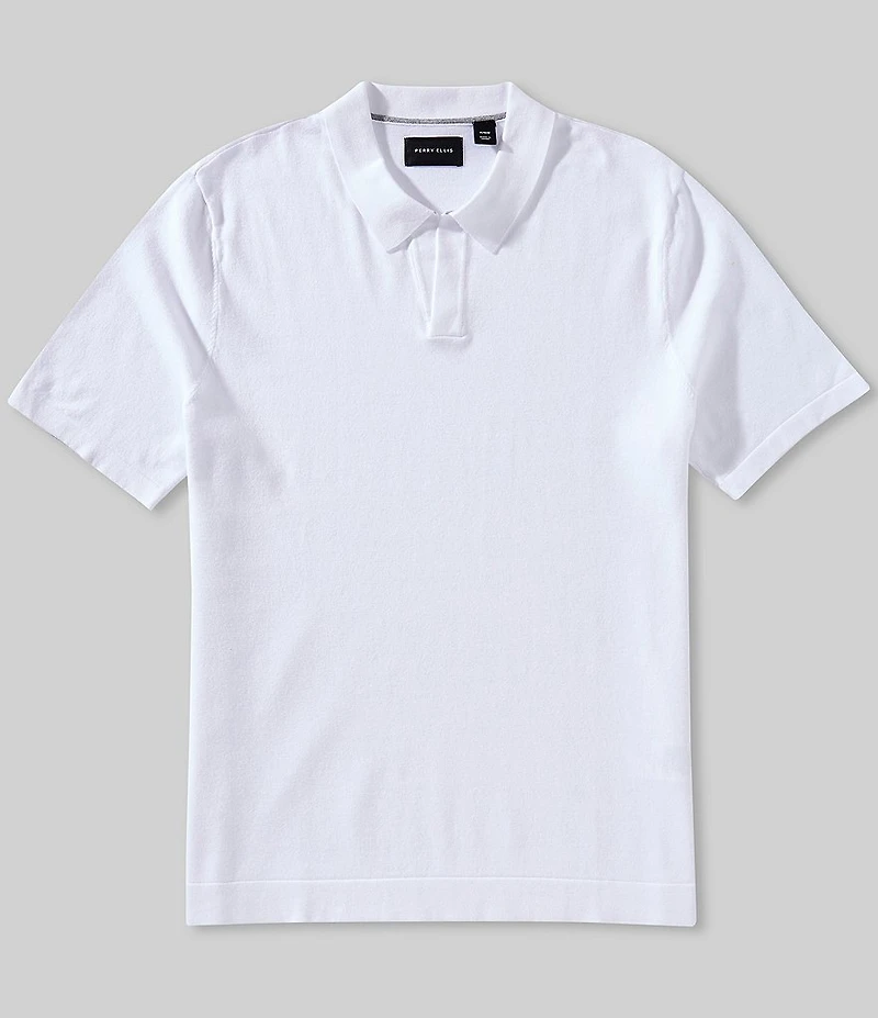 Perry Ellis Solid Short Sleeve Sweater Polo Shirt