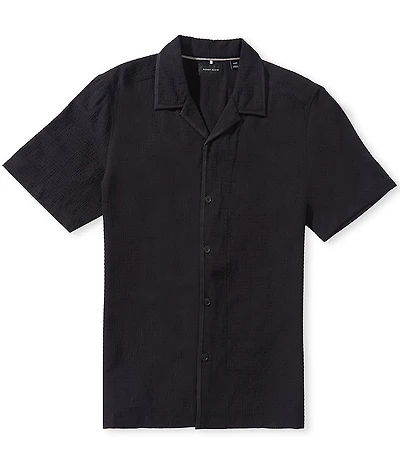 Perry Ellis Solid Short Sleeve Woven Camp Shirt