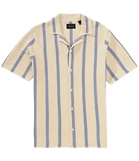 Perry Ellis Stripe Short Sleeve Woven Camp Shirt